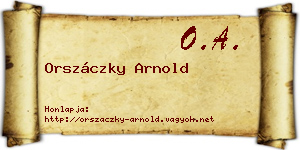 Orszáczky Arnold névjegykártya