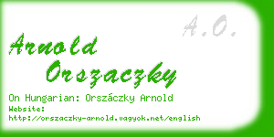 arnold orszaczky business card